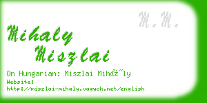 mihaly miszlai business card